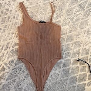 Forever 21 Light Brown Ribbed Bodysuit